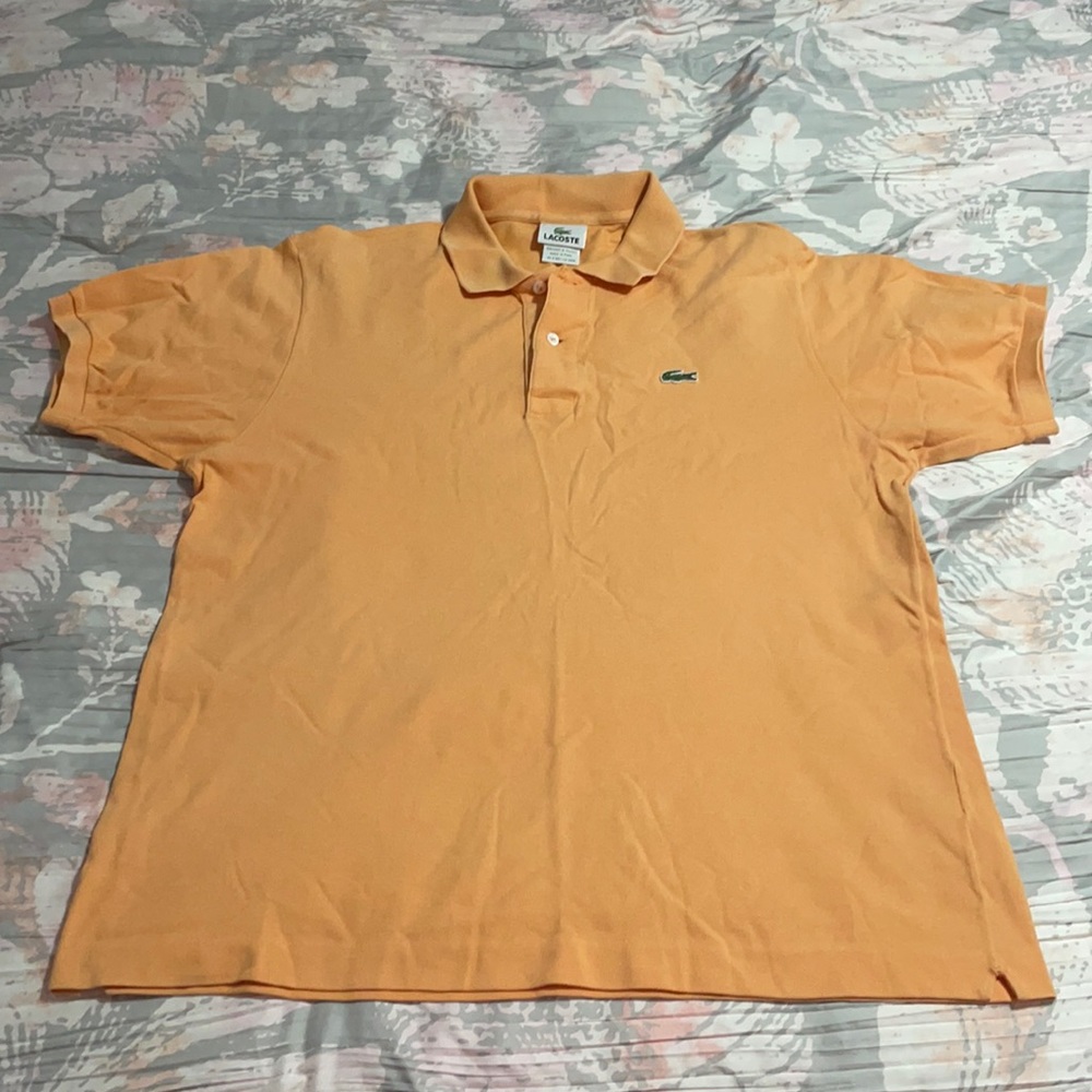 Men’s orange Lacoste polo